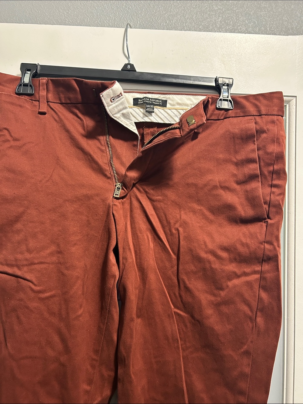 Banana Republic Men's Rust-Red Slim Fit Chinos